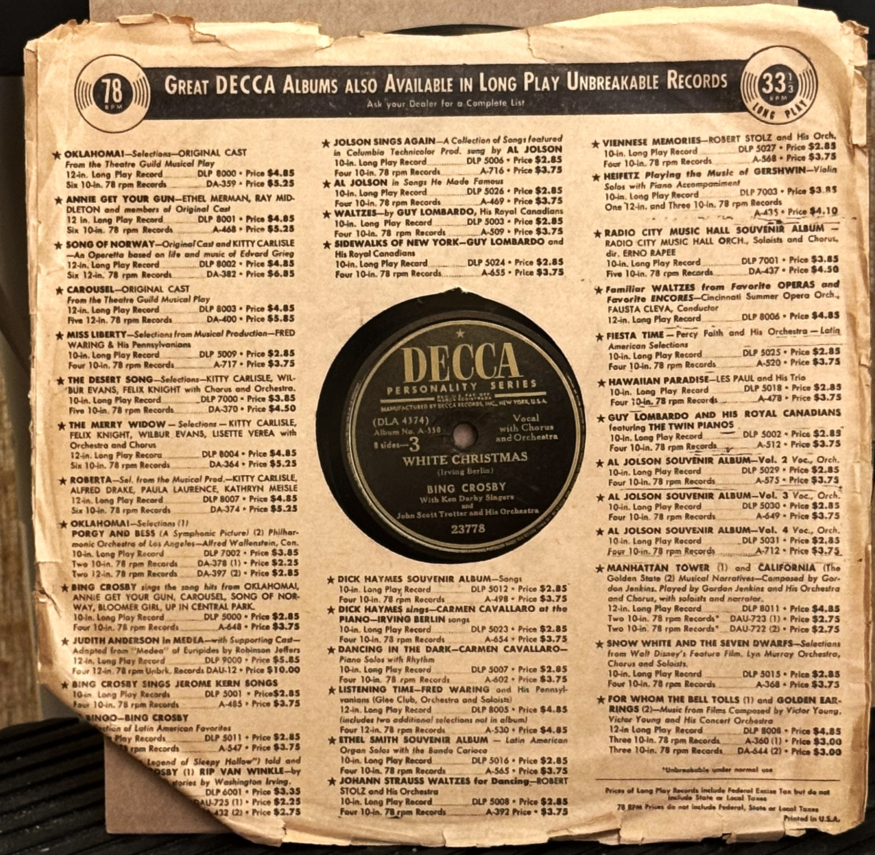 Bing Crosby - White Christmas (78)